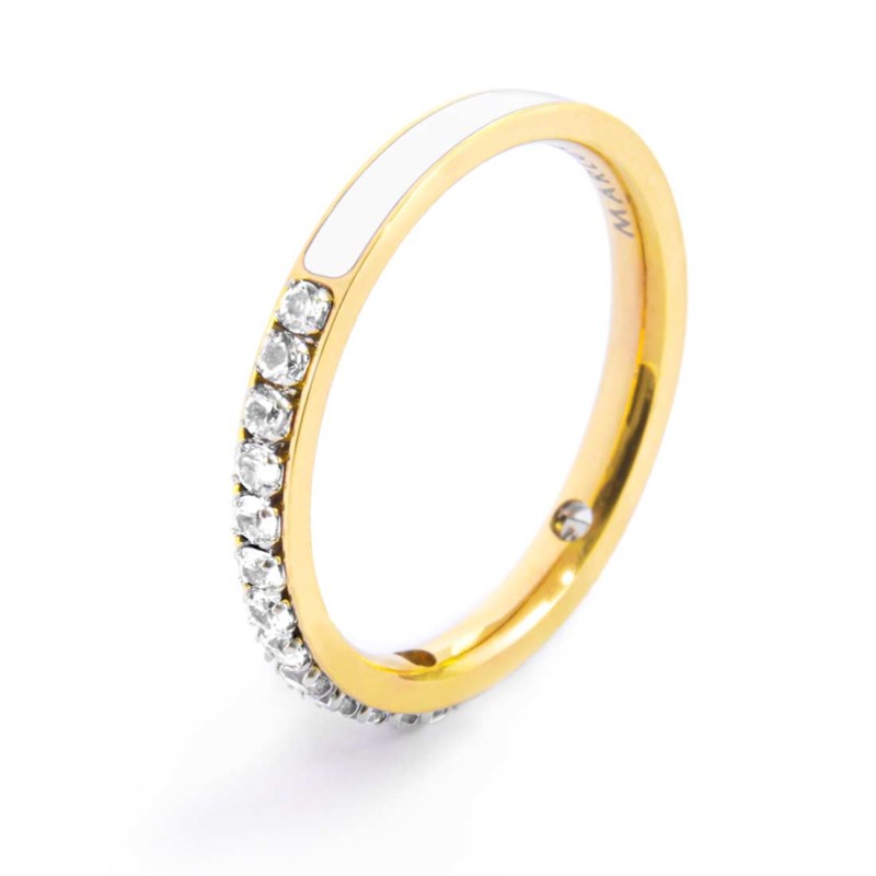 Anello con zirconi e smalto