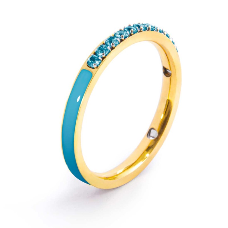 Anello con zirconi e smalto
