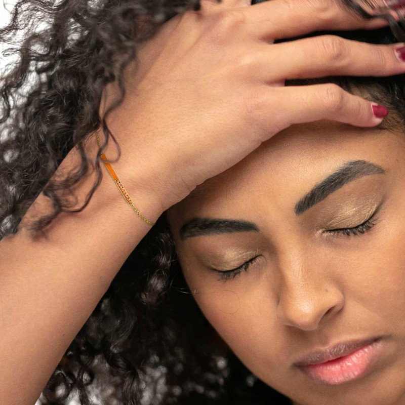 Bracciale con zirconi e smalto