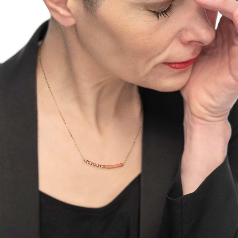 COLLANA CON CZ E SMALTO