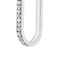 Orecchino ovale con zirconi e smalto