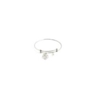 Bracciale rigido con rosa e perla pendente