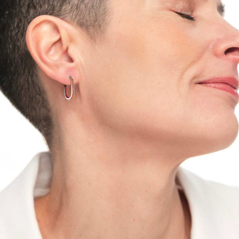 OR MONO OVALE CON CZ E SMALTO