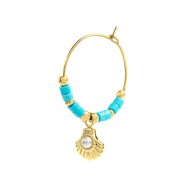 OR MONO CERCHIO CON PERLINE TURCHESI E CON PEND CONCHIGLIA