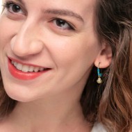 OR MONO CERCHIO CON PERLINE TURCHESI E CON PEND CONCHIGLIA