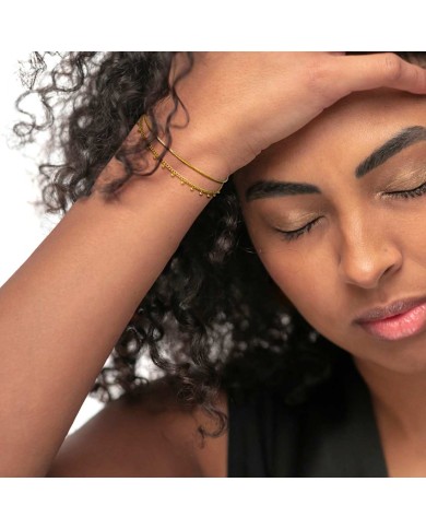 Bracciale doppia catena snake e grumetta con sfere