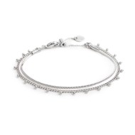 Bracciale doppia catena snake e grumetta con sfere
