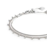 Bracciale doppia catena snake e grumetta con sfere