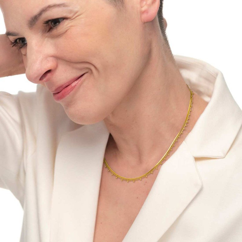 COLLANA CATENA SNAKE QUAD E GRUM CON SFERE