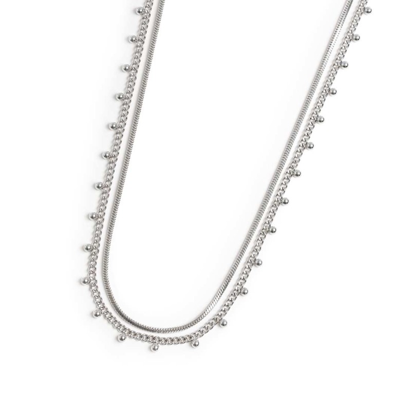 COLLANA CATENA SNAKE QUAD E GRUM CON SFERE