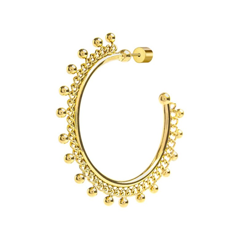 OR MONO CERCHIO CON CATENA GRUMETTA E SFERE