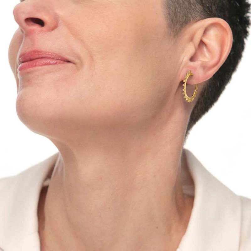 OR MONO CERCHIO CON CATENA GRUMETTA E SFERE