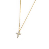 CO CON CROCE PENDENTE CON 1,40CM CZ BIANCO