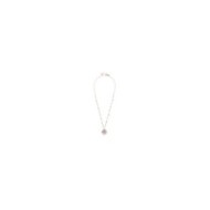 COLLANA CON CZ BIANCHI E SFERE CON PEND ROSA CON CRIST