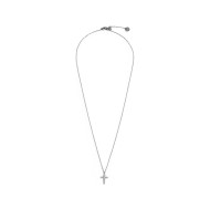 Collana croce pendente 1,4cm con zirconi