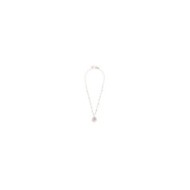 COLLANA CON CZ BIANCHI E SFERE CON PEND ROSA CON CRIST