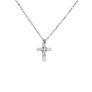 CO ACCIAIO CON CROCE PENDENTE CON CRIST BAGUETTE