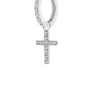 OR ACC MONO CERCHIO CON CZ BIANCHI E CROCE PENDENTE