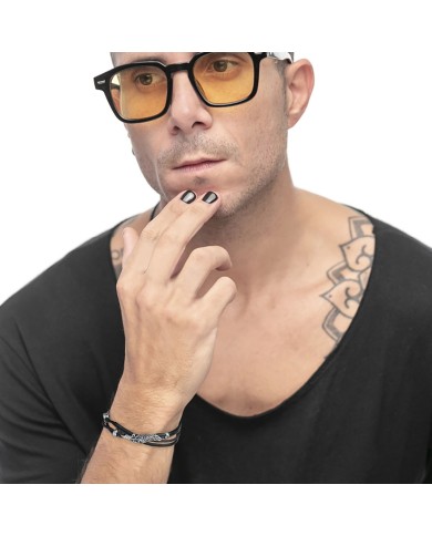 Bracciale con piuma con cordino strobel doppio filo