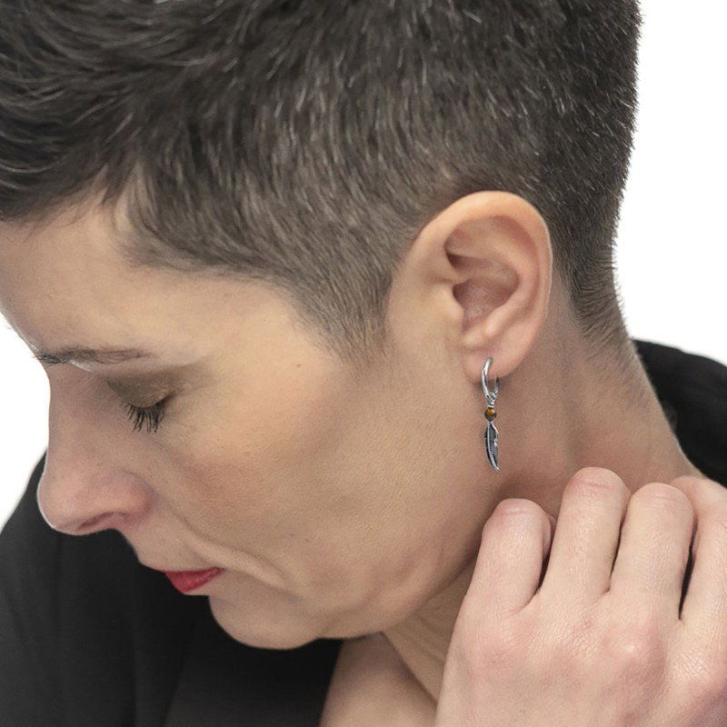 OR ACC MONO CERCHIO CON PIUMA E SFERA