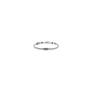 Bracciale catena snake tonda con zircone quadrato nero centrale
