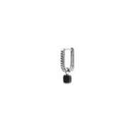 S.S SINGLE OVAL EAR WITH PENDANT WITH BLACK ENAMEL S.steel single oval earring with texture by casting with mat black oil size 1