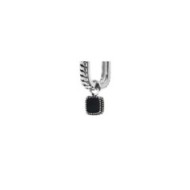 S.S SINGLE OVAL EAR WITH PENDANT WITH BLACK ENAMEL S.steel single oval earring with texture by casting with mat black oil size 1