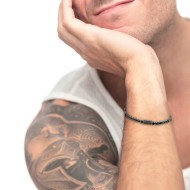 Bracciale catena tennis con zirconi neri 4mm
