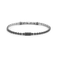 Bracciale catena tennis con zirconi neri 4mm