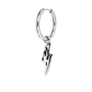 Orecchino a cerchio con fulmine pendente