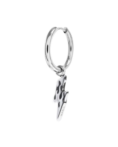 Orecchino a cerchio con fulmine pendente