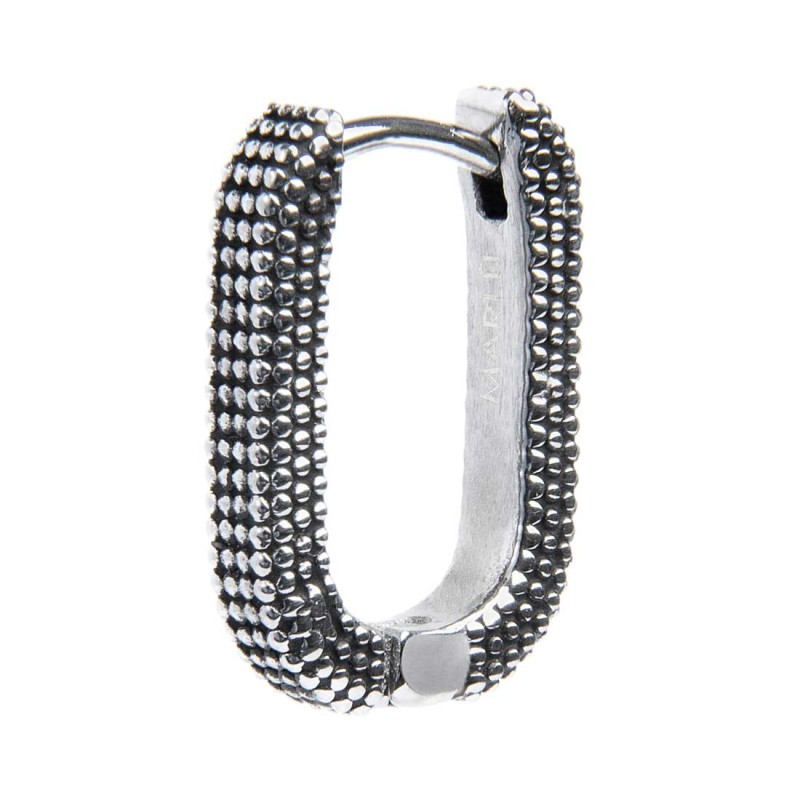 S.S. SINGLE OVAL EARRING WITH DOTS TEXTURE S.steel single oval hoop earring 11,75*16,70 mm with dots texture by casting and mat