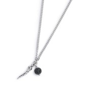 Collana corno pendente e pietra lavica