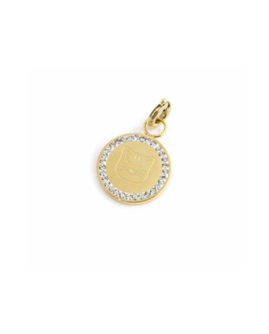 Charm gatto con cristalli