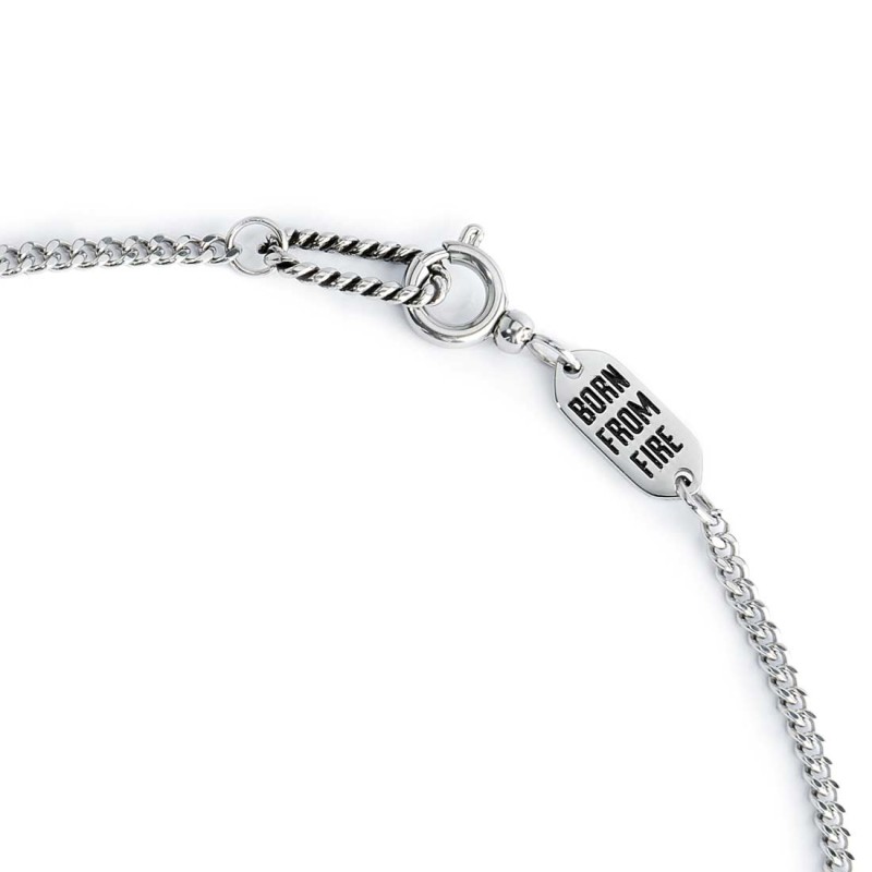 S.STEEL NECKLACE GRUMETTA CHAIN WITH THUNDER PENDANT S.steel necklace with grumetta chain 2 mm width, 1 mm thickness. Pendant th