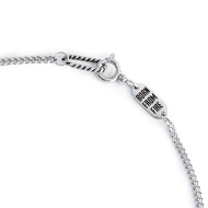 S.STEEL NECKLACE GRUMETTA CHAIN WITH THUNDER PENDANT S.steel necklace with grumetta chain 2 mm width, 1 mm thickness. Pendant th