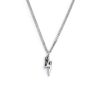 S.STEEL NECKLACE GRUMETTA CHAIN WITH THUNDER PENDANT S.steel necklace with grumetta chain 2 mm width, 1 mm thickness. Pendant th