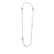 S.STEEL NECKLACE FAC. LARGE LING CHAIN WITH OVAL S.steel necklace with faceted large link chain 15 mm width, 0,90 mm thickness,