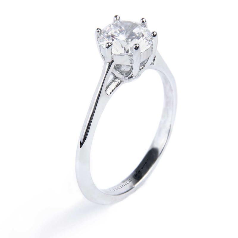Anello solitario zircone 6,25mm