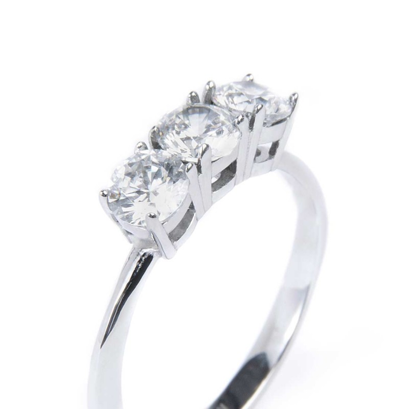 Anello trilogy con zircone 4,25mm