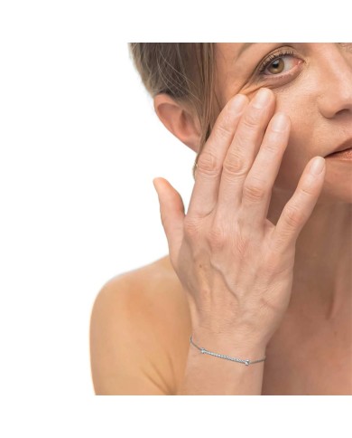 Bracciale catena cutting cross zirconi centrali