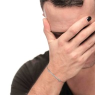 Bracciale catena cutting cross zirconi centrali