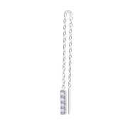 S.S. SINGLE EARRING CROSS CHAIN PEND WITH WHITE CZ ELEMENT S.steel single earring with cutting cross chain 1 mm width 0,20 mm th