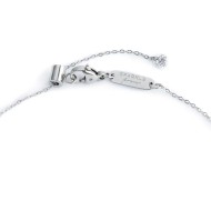 S.STEEL NECKLACE WITH WHITE CZ STONE 4,25 MM S.steel necklace with cutting cross chain, 1 mm width, 0,20 mm thickness. On the ce