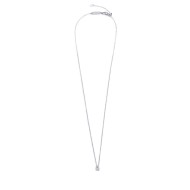 S.STEEL NECKLACE WITH WHITE CZ STONE 4,25 MM S.steel necklace with cutting cross chain, 1 mm width, 0,20 mm thickness. On the ce