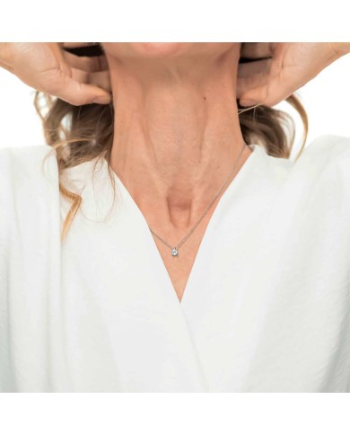 Collana catena cutting cross zircone centrale 4,25mm