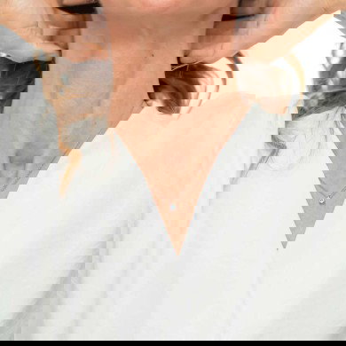 Collana catena cutting cross zircone centrale 4,25mm