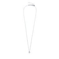 S.STEEL NECKLACE WITH WHITE CZ STONE 5,25 MM S.steel necklace with cutting cross chain, 1 mm width, 0,20 mm thickness. On the ce