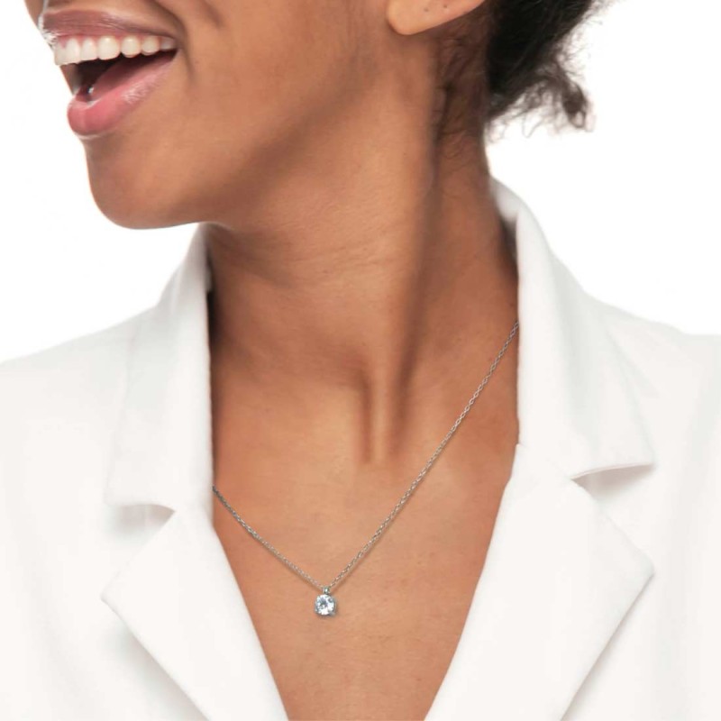 Collana catena cutting cross zircone centrale 5,25mm