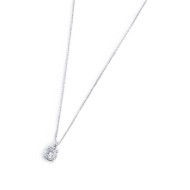 S.STEEL NECKLACE WITH WHITE CZ STONE 7MM S.steel necklace with cutting cross chain 1 mm width, 0,20 mm thickness. On the center